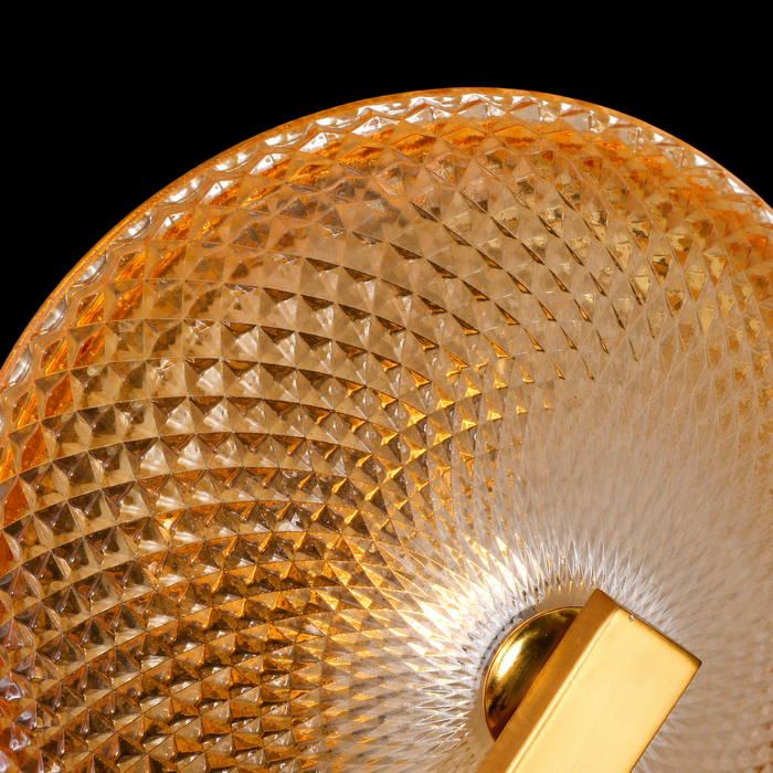 Solara Refract - Art Deco Glass Wall Sconce with Brass Accent
