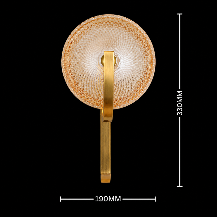 Solara Refract - Art Deco Glass Wall Sconce with Brass Accent