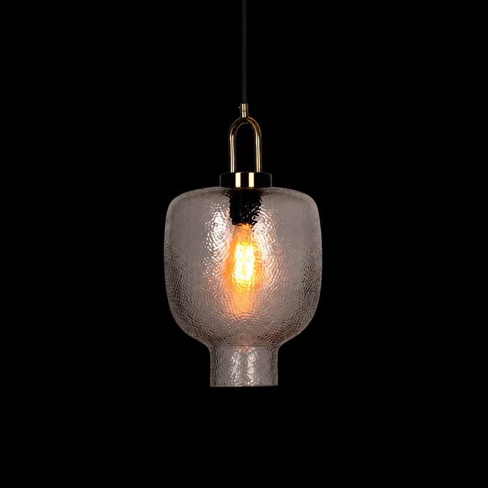 Solis Amber Glow C Textured Glass Pendant Lamp