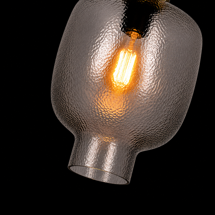 Solis Amber Glow C Textured Glass Pendant Lamp
