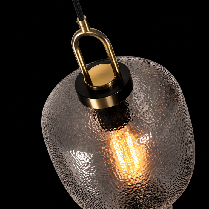 Solis Amber Glow C Textured Glass Pendant Lamp