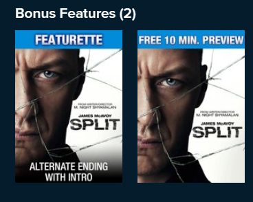 Split HD Digital Code (2017) (Redeems in Movies Anywhere; HDX Vudu Fandango at Home & HD iTunes Apple TV Transfer From Movies Anywhere)