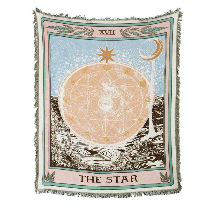 Star Tarot Card Woven Throw Blanket