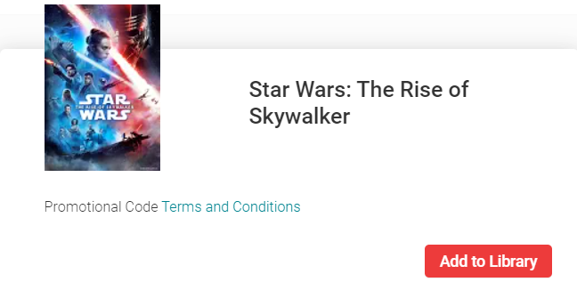 Star Wars: Episode IX - The Rise of Skywalker Google Play YouTube HD Digital Code (2019) (Redeems in Google; HDX Fandango & HD Apple TV Transfer)