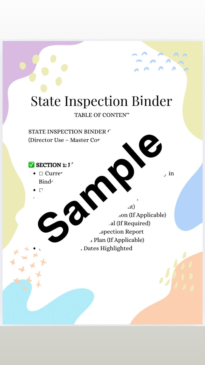 State Inspection Binder