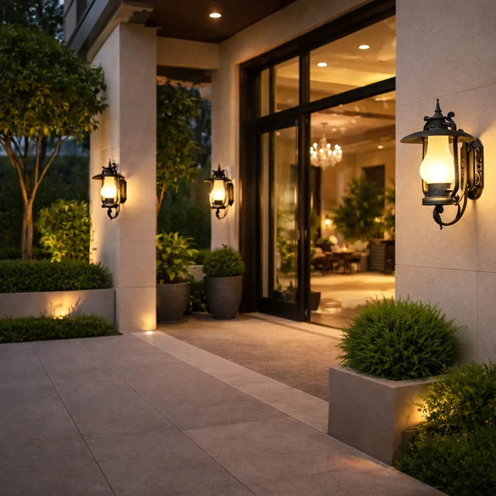 Stone Wall Mounted Outdoor Lantern Light