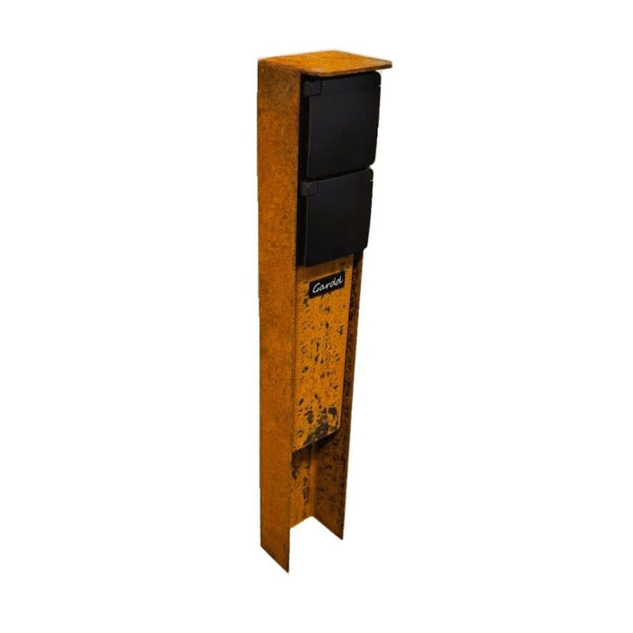 GARDD Stopcontact paaltje cortenstaal 8x5x50cm (DxBxH) - Doika - Stopcontact paaltje - Gardd -