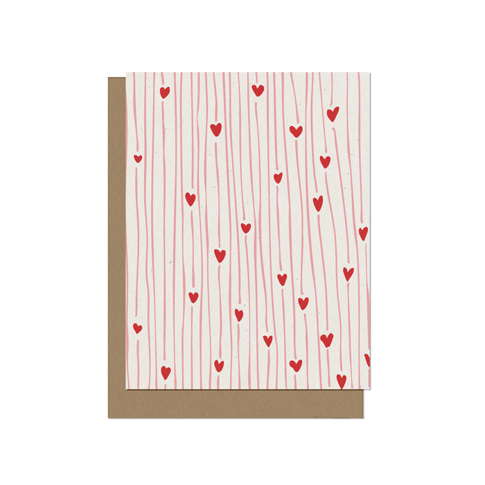 Stripes and Hearts Blank Card