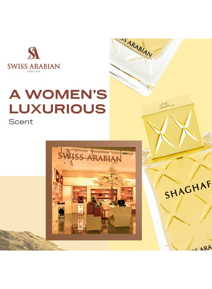 SWISS ARABIAN Shaghaf for Women Eau de Parfum, 75ml, Premium Quality Perfume, Women Perfume, Citrus, Fruity, Luxurious Blend