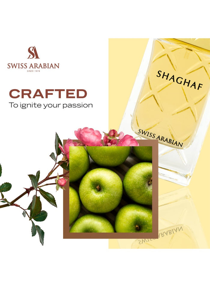SWISS ARABIAN Shaghaf for Women Eau de Parfum, 75ml, Premium Quality Perfume, Women Perfume, Citrus, Fruity, Luxurious Blend