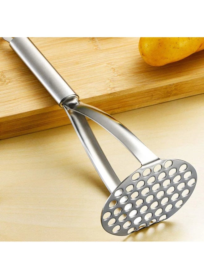 TASTRADE Stainless Steel Potato Masher - Heavy Duty Vegetable Masher & Baby Food Maker, Ergonomic Non-Slip Grip for Comfortable Use, Rust Resistant Durable Kitchen Gadget, Easy to Clean Dishwasher Safe, Perfect for Mashed Potatoes Guacamole Beans Fruits