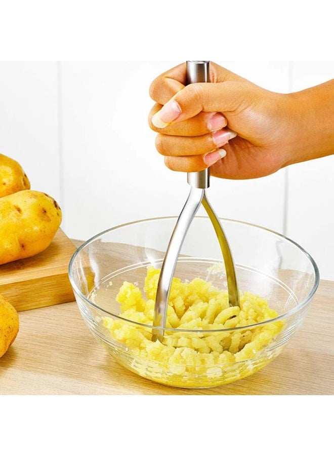 TASTRADE Stainless Steel Potato Masher - Heavy Duty Vegetable Masher & Baby Food Maker, Ergonomic Non-Slip Grip for Comfortable Use, Rust Resistant Durable Kitchen Gadget, Easy to Clean Dishwasher Safe, Perfect for Mashed Potatoes Guacamole Beans Fruits