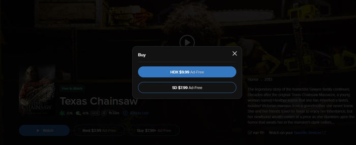 Texas Chainsaw Vudu Fandango at Home HDX Digital Code (2013)