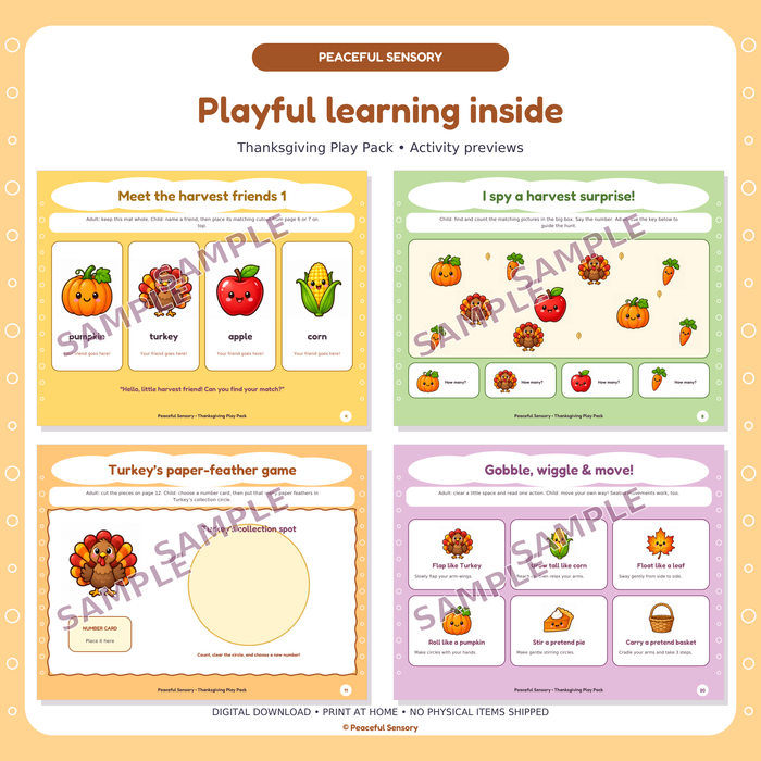 Thanksgiving Play Pack