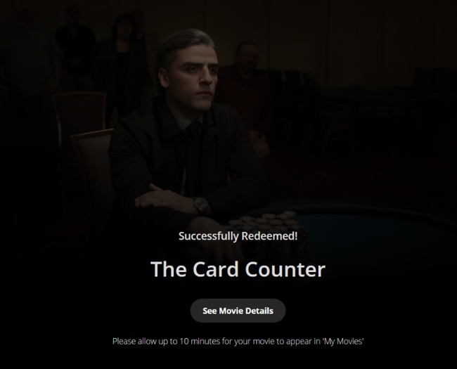 The Card Counter HD Digital Code (2021) (Redeems in Movies Anywhere; HDX Vudu Fandango & HD iTunes Apple TV Transfer From Movies Anywhere)