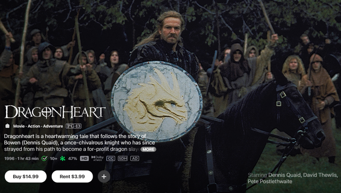 The Dragonheart 5-Movie Collection HD Digital Code (Redeems in Movies Anywhere; HDX Vudu Fandango & HD iTunes Apple TV Transfer From Movies Anywhere) (5 Movies, 1 Code)