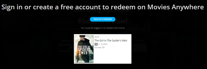 The Girl In The Spider's Web SD Digital Code (2018) (Redeems in Movies Anywhere; SD Vudu Fandango at Home & SD iTunes Apple TV Transfer From Movies Anywhere) (THIS IS A STANDARD DEFINITION [SD] CODE)