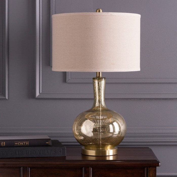 The Golden Arc (Glass, Fabric) Table Lamp