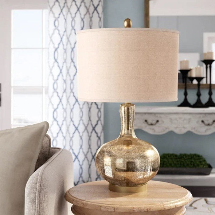 The Golden Arc (Glass, Fabric) Table Lamp