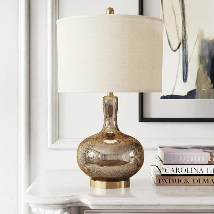 The Golden Arc (Glass, Fabric) Table Lamp