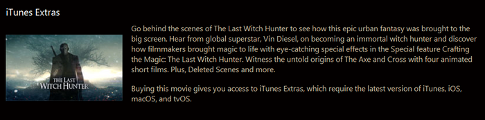 The Last Witch Hunter iTunes Apple TV 4K Digital Code (2015) (Redeems in iTunes Apple TV; 4K Vudu Fandango Transfers Across Movies Anywhere)