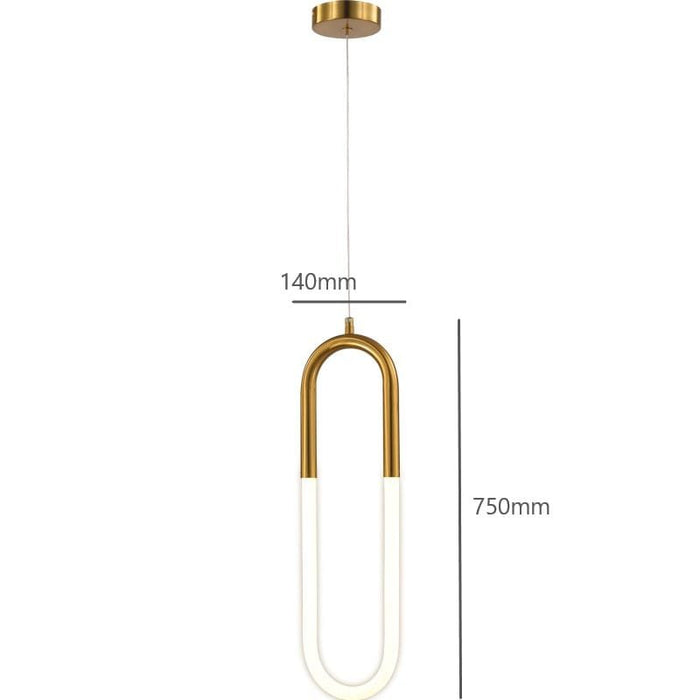 The Oval Linear Gold Pendant