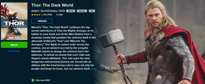 Thor: The Dark World Google TV HD Digital Code (Redeems in Google TV; HD Movies Anywhere & HDX Vudu & HD iTunes Transfer Across Movies Anywhere)