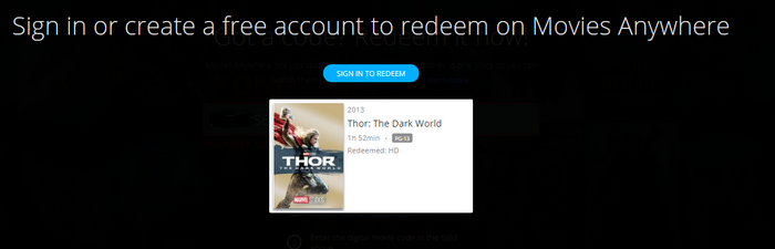 Thor: The Dark World HD Digital Code (2013) (Redeems in Movies Anywhere; HDX Vudu Fandango at Home & HD iTunes Apple TV Transfer From Movies Anywhere)