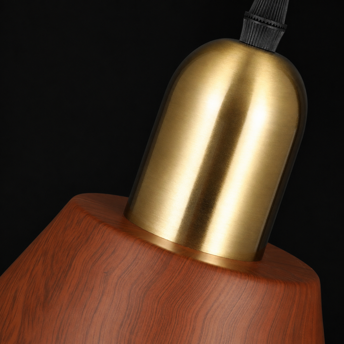Timber Echo Cone Wood Grain Pendant Light