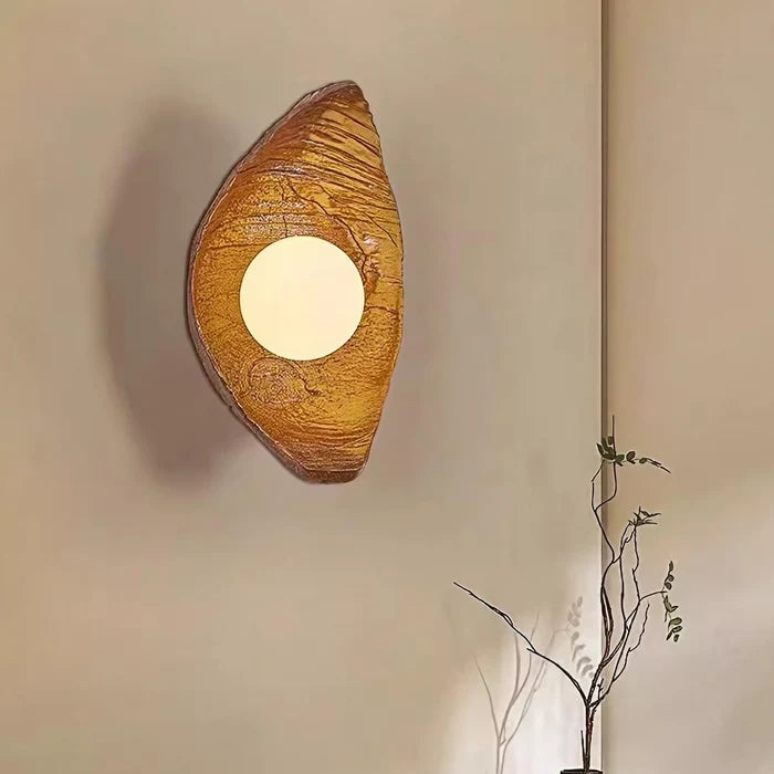 TimberHalo Rustic Resin Wood Wall Light
