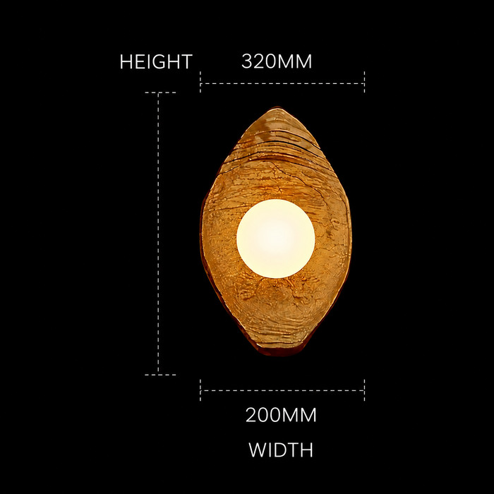TimberHalo Rustic Resin Wood Wall Light