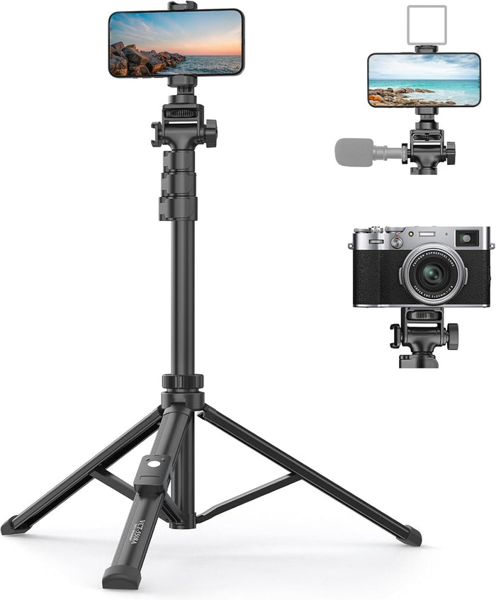 TONEOF 170cm Phone Camera Tripod Stand with Remote & Phone Holder, Tripod for Travel/Video Recording