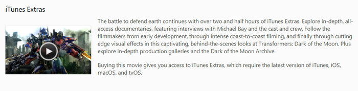 Transformers: Dark of the Moon iTunes 4K Digital Code (2011)