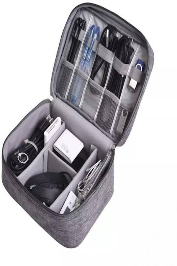 Travel Universal Cable Organizer Bag, Gadgets Accessories Case Storage Grey