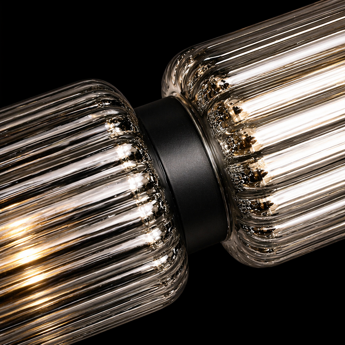 TriLuxe Vertical Ribbed Glass Pendant Light