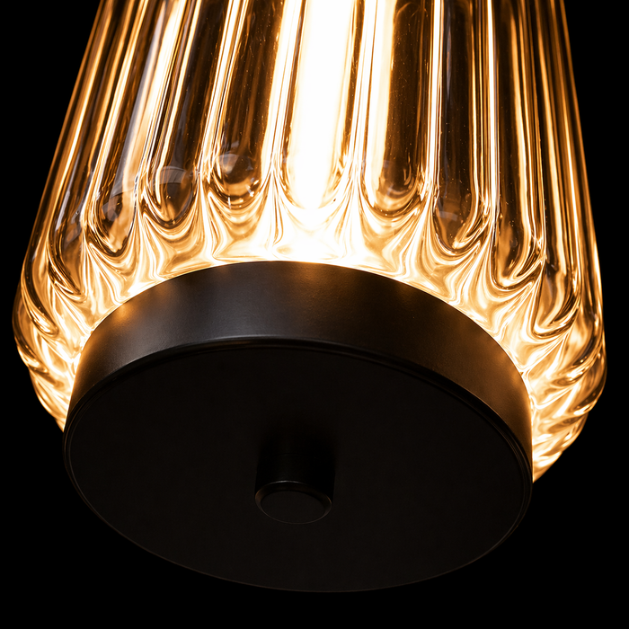TriLuxe Vertical Ribbed Glass Pendant Light