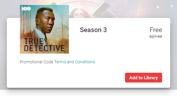 True Detective Season 3 Google Play HD Digital Code (8 Episodes)