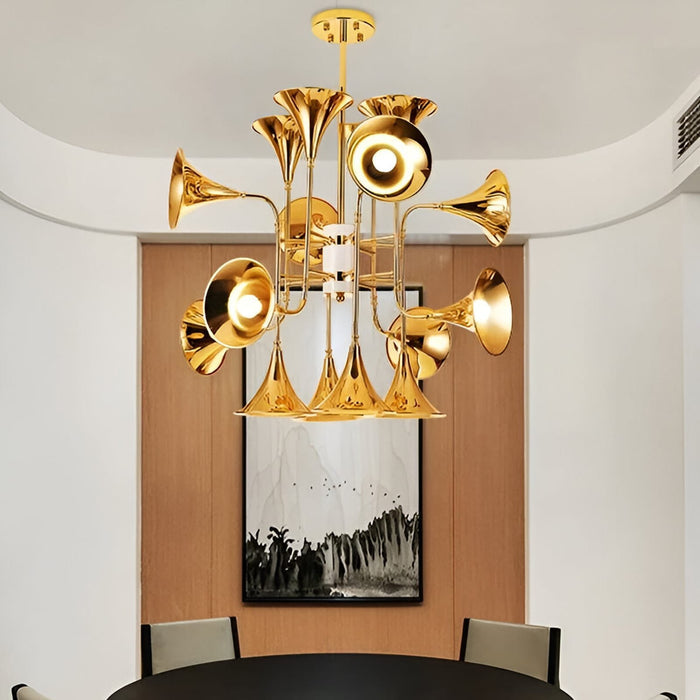 Trumpet Stainless Steel Chandelier