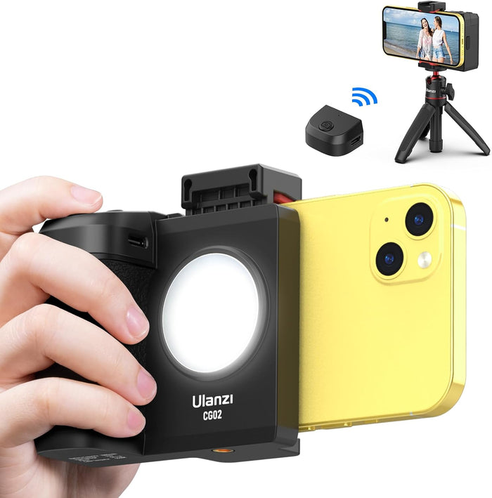 ULANZI CG02 Ungraded Smartphone Camera Shutter Handle Grip w Detachable Wireless Bluetooth Remote Co