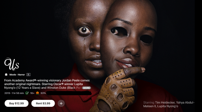 Us HD Digital Code (2019) (Redeems in Movies Anywhere; HDX Vudu Fandango & HD iTunes Apple TV Transfer From Movies Anywhere)