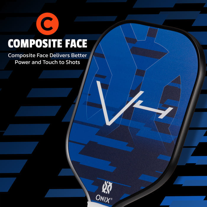 Recruit by ONIX Pickleball V4 Paddle For All Ages and Skill Levels, Composite Face: Composite Face Delivers Better Power and Touch to Shots