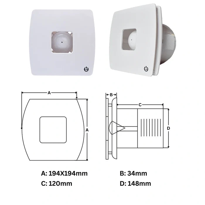 Ventilo EX Mist White Bathroom Exhaust Fan