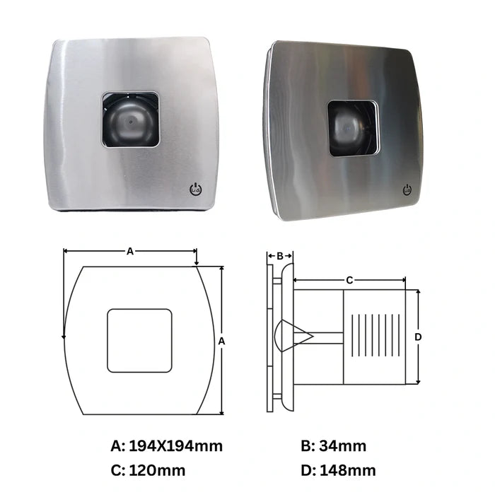 Ventilo EX Silver Surfer Bathroom Exhaust Fan