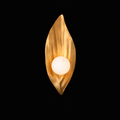Veridian Glow - Gold Leaf Wall Lamp with Orb Light