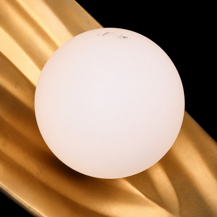 Veridian Glow - Gold Leaf Wall Lamp with Orb Light