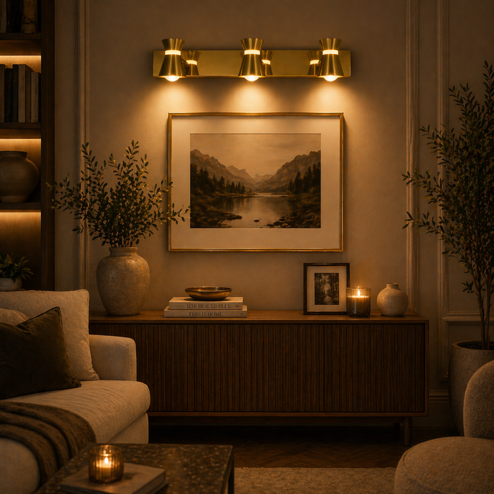 Vespera Trio Gold Mirror Lamp