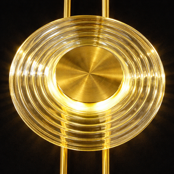 Vetro Luxe Triple Disc Brass Wall Light