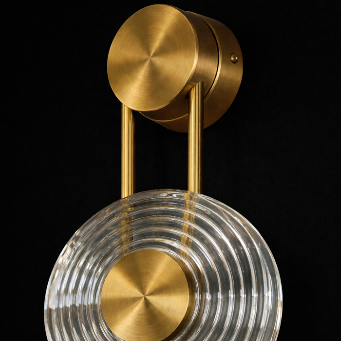 Vetro Luxe Triple Disc Brass Wall Light