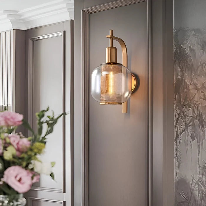 Vintage Aura Brass Wall Light