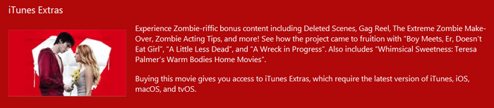 Warm Bodies iTunes Apple TV 4K Digital Code (2013) (Redeems in iTunes Apple TV; 4K Vudu Fandango at Home Transfers Across Movies Anywhere)
